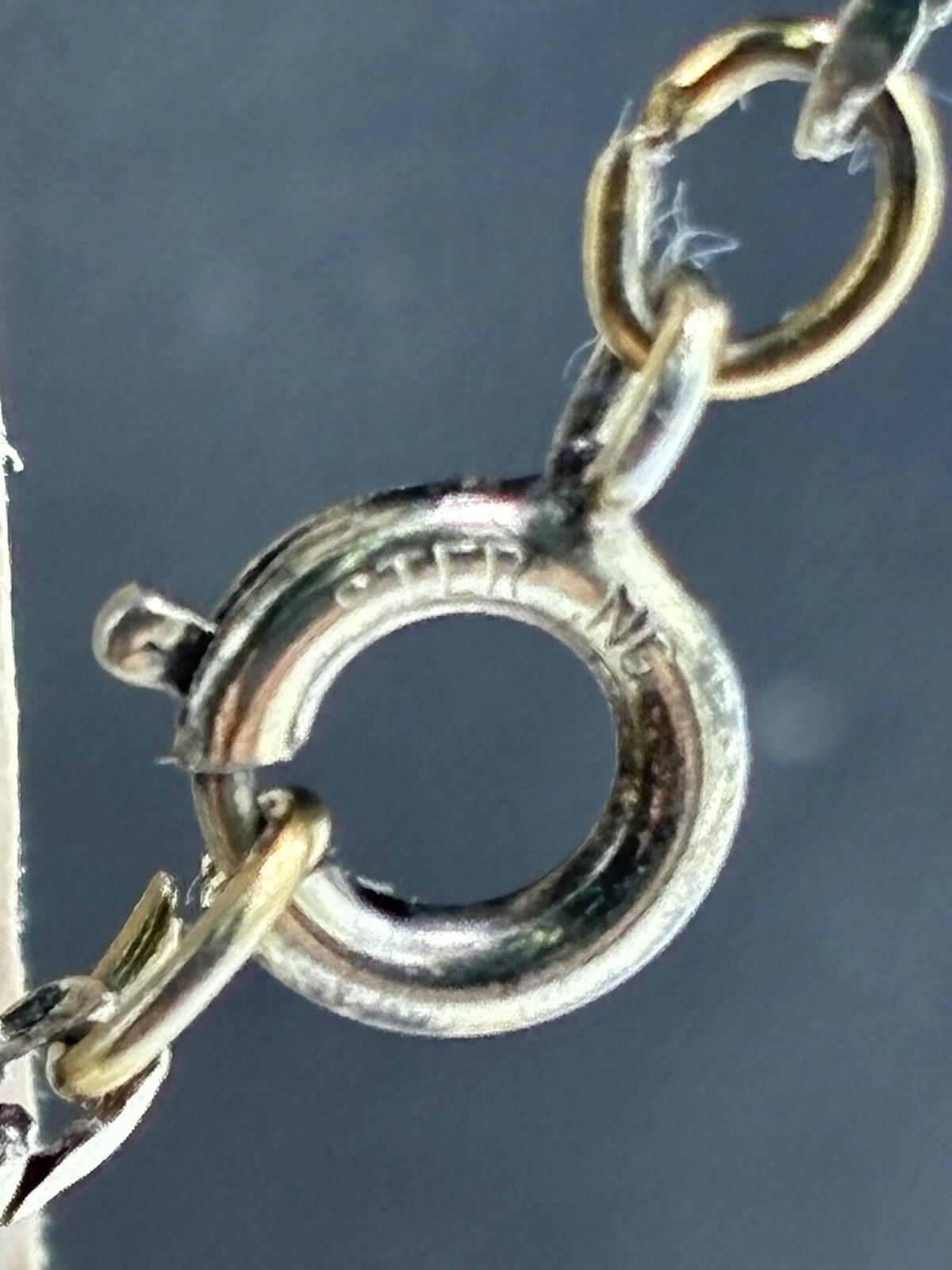 Vintage Sterling Silver Gold Tone Bar Link Chain Necklace 24 Inch Spring Ring