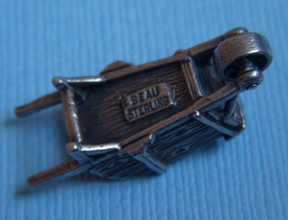 Vintage Beau movable wheelbarrow gardening sterling charm