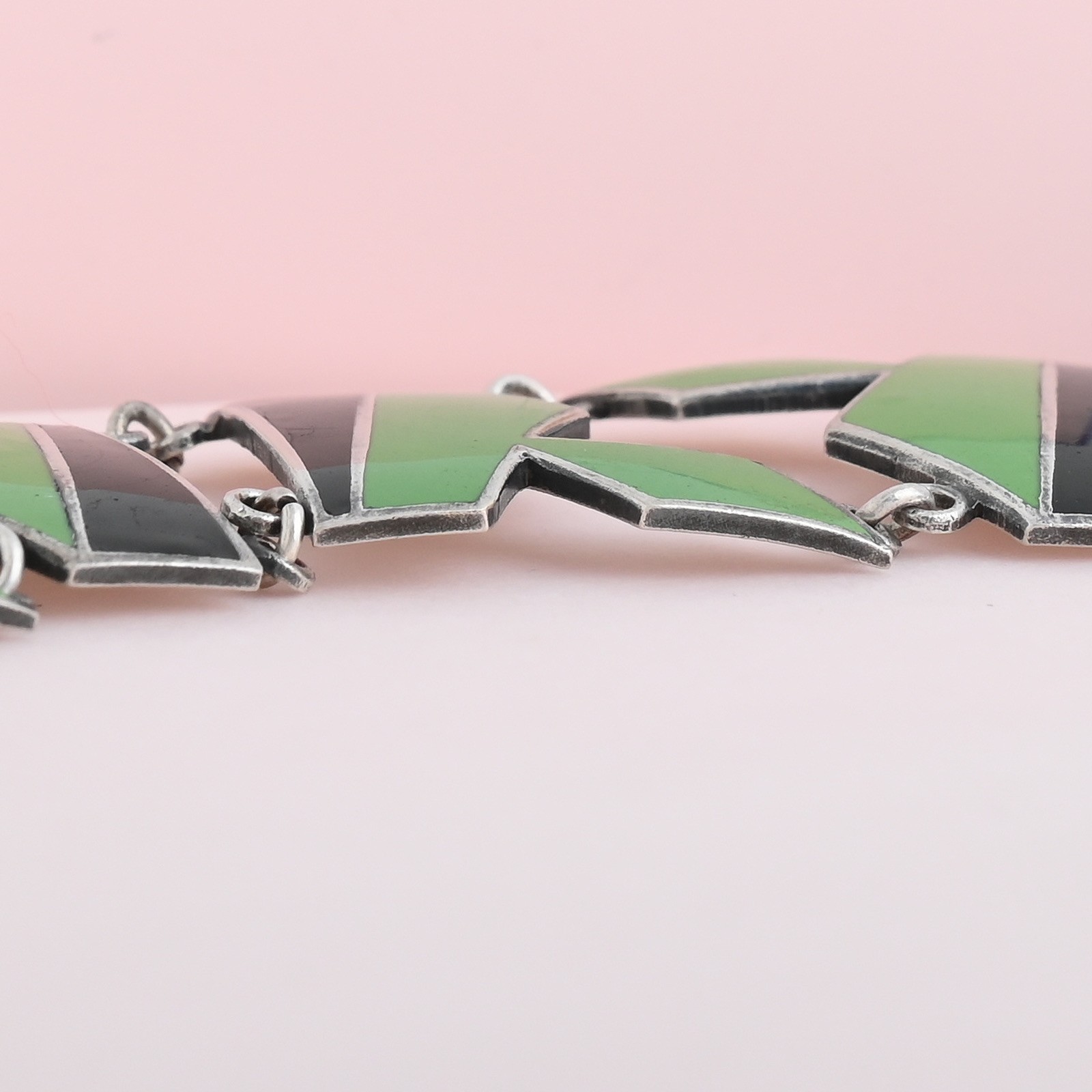 Vintage 1930s Art Deco Machine Age ENAMEL Modernist Necklace