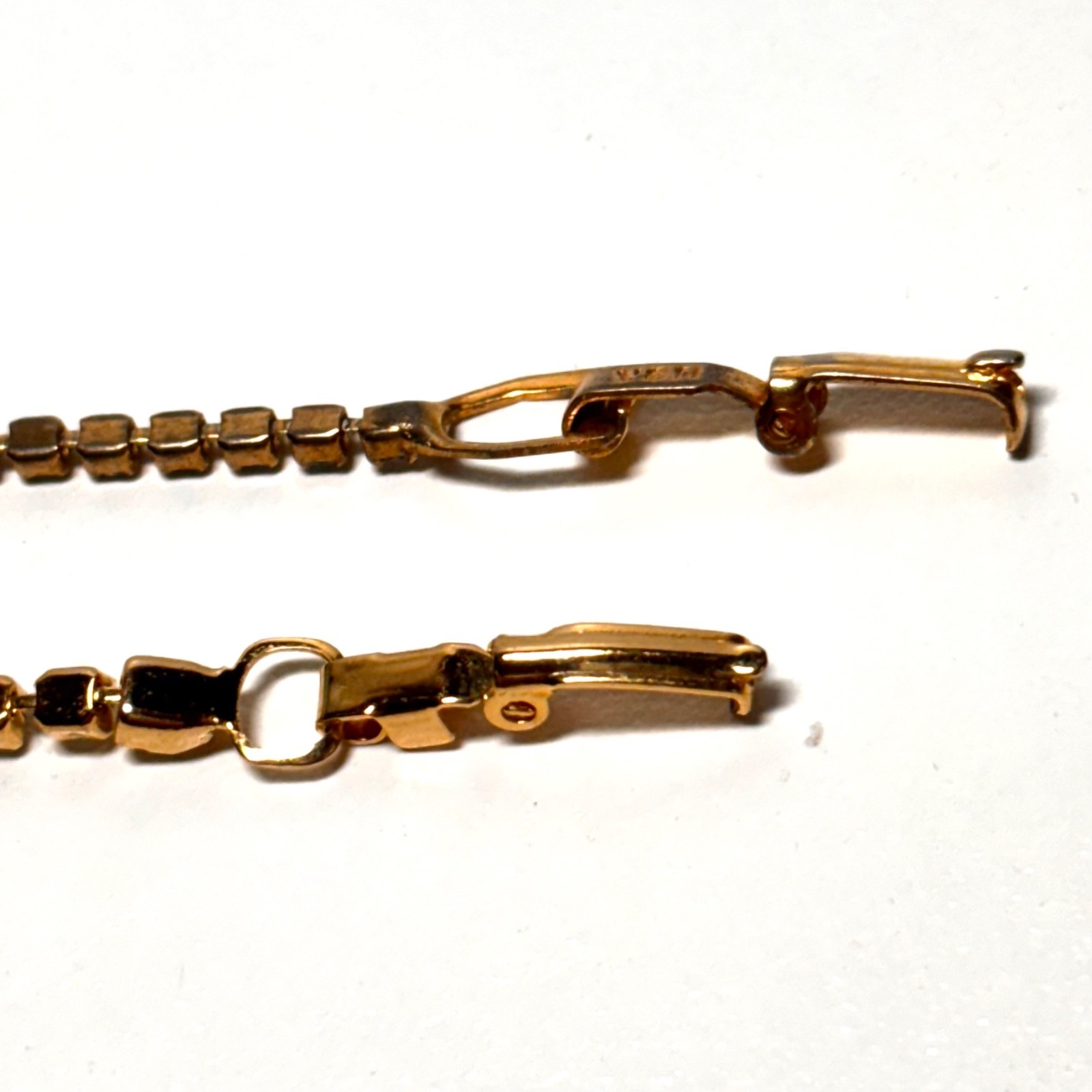 BRACELETS 2 ct set tennis rhinestone goldtone metal sisters mother daughter vint