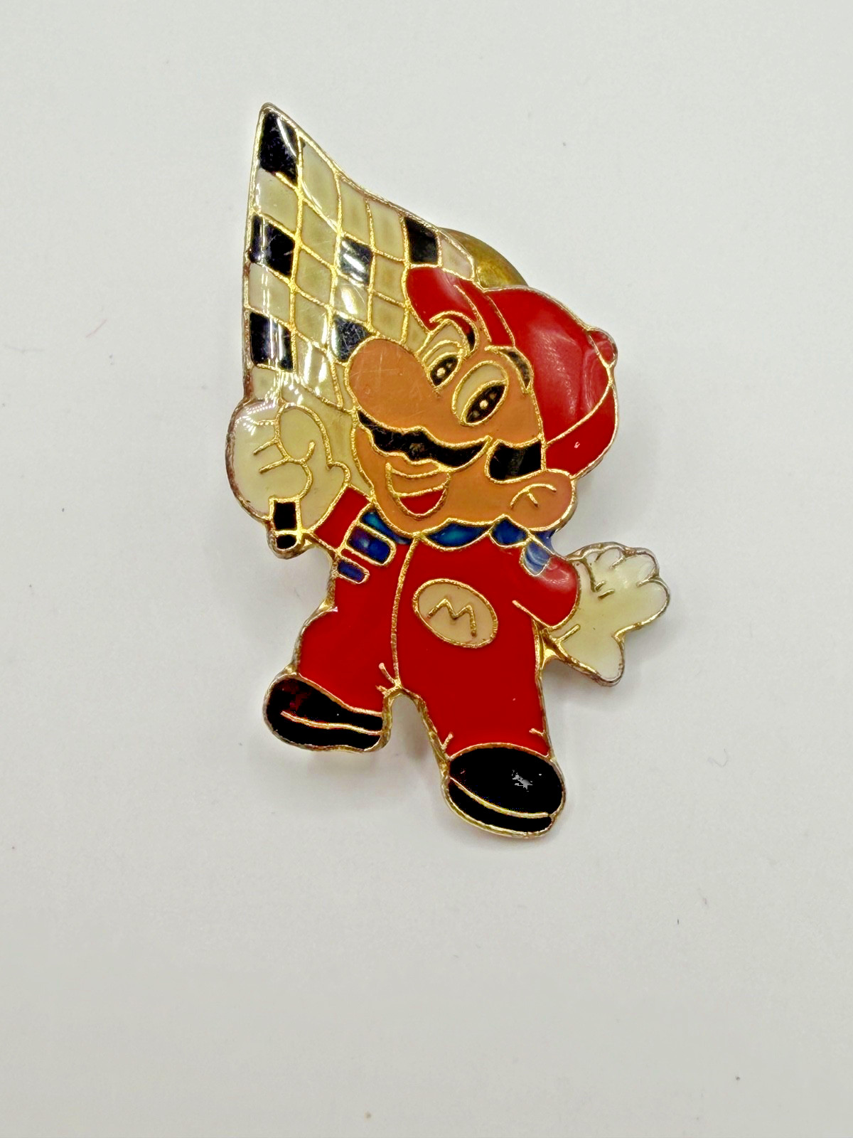 NINTENDO MARIO BROS PIN 1988 CHECKERED FLAG VINTAGE
