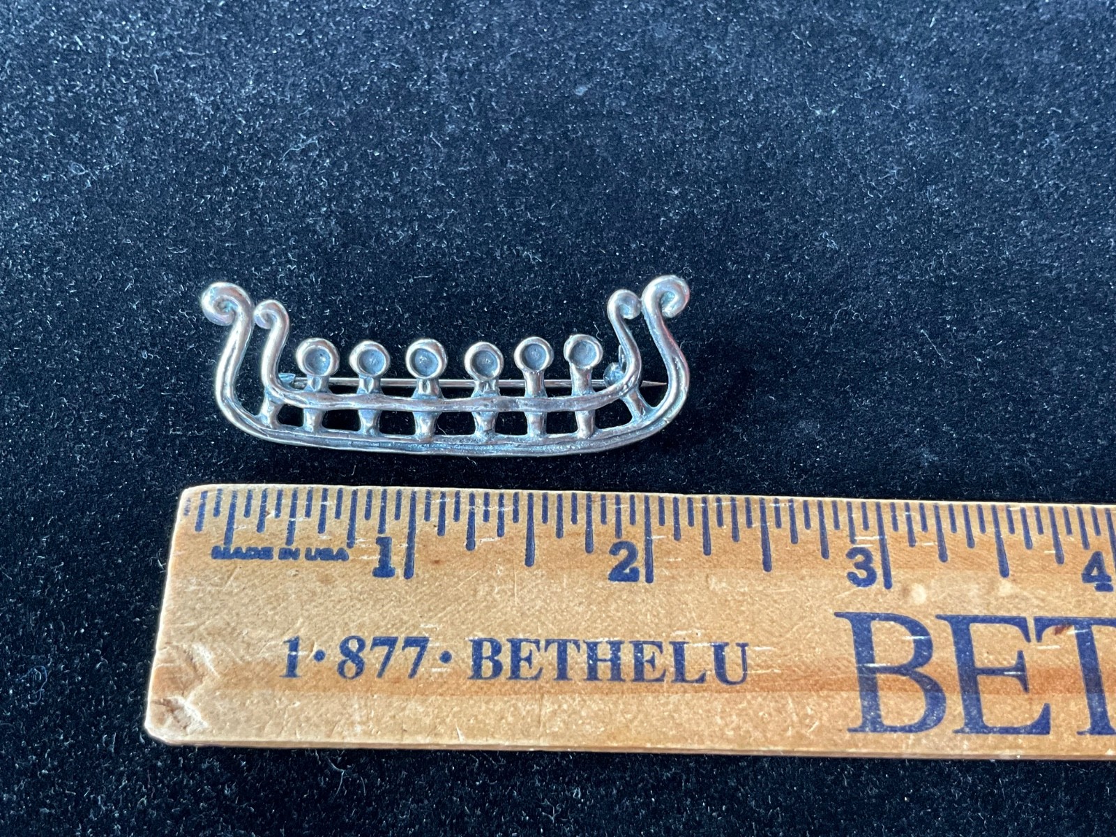Finn Jensen Sterling Abstract Modernist Ship Pin Norway David Andersen Style