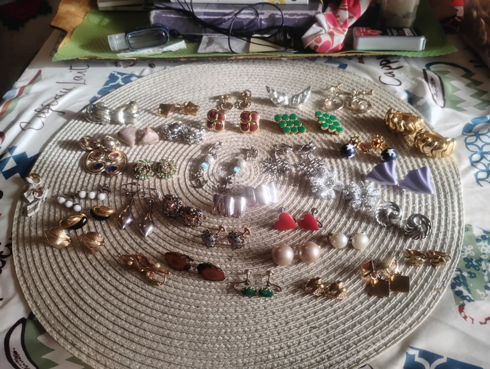 32 Pairs Of Vintage Clip On Earrings