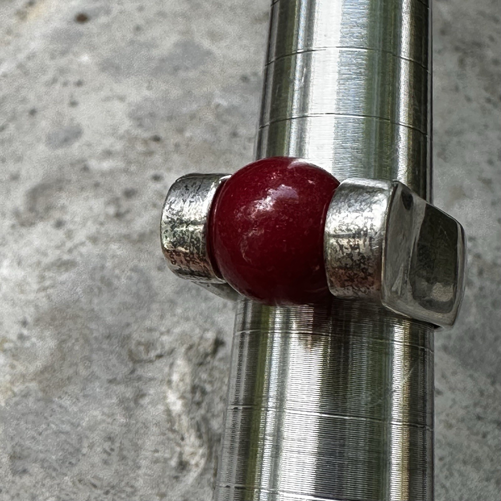 Vintage 925 Sterling Silver Tension Ring With Red Stone Removable Stone, Size 7