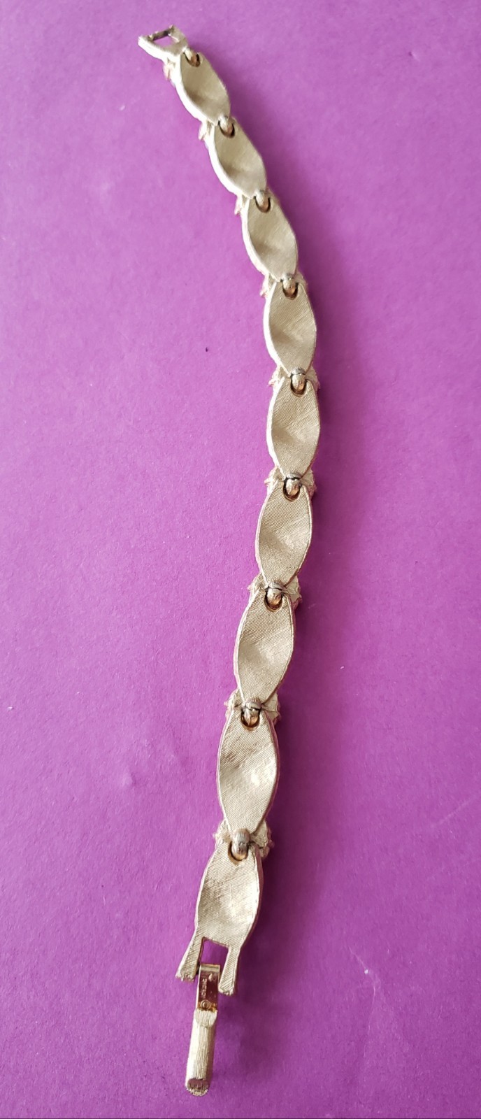 Vintage Crown Trifari Gold Plate Birthday Ribbon Bracelet