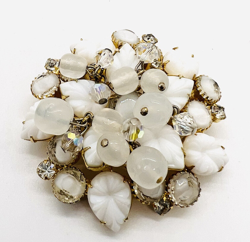 JULIANA Delizza & Elster 3pc Demi Parure Molded Glass Givre Rhinestone Cha Cha
