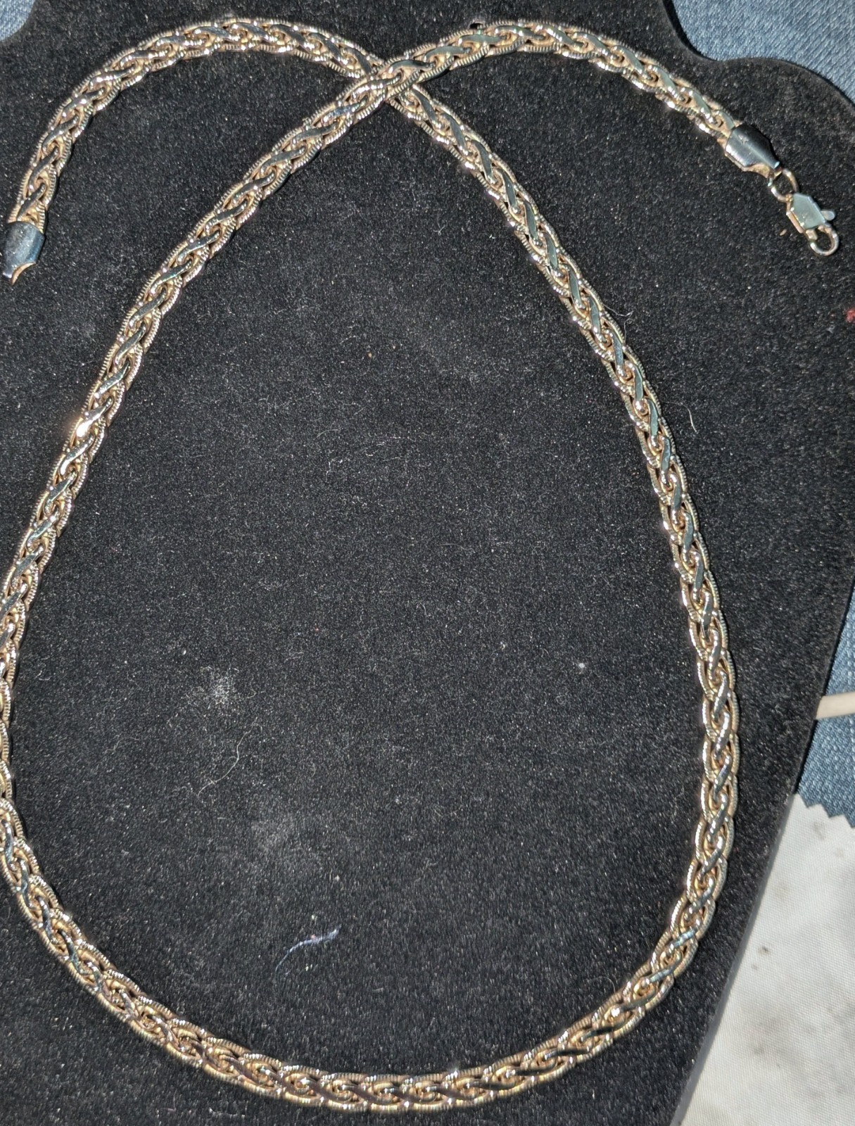 Heavy Vintage 14K Gold-Filled Woven Wheat Chain Necklace – 24 Inches, 49.07g