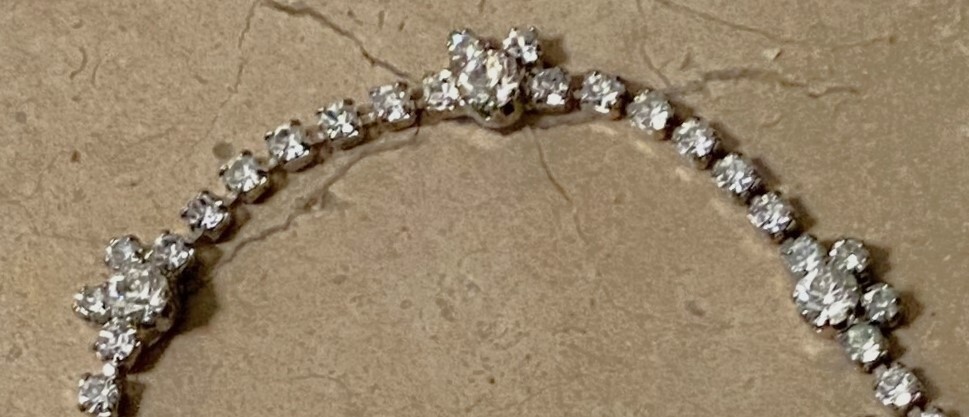 Disney ~ Child’s Micky Mouse Head, Baguettes, Sparkling 7″ Bracelet ~ Vintage