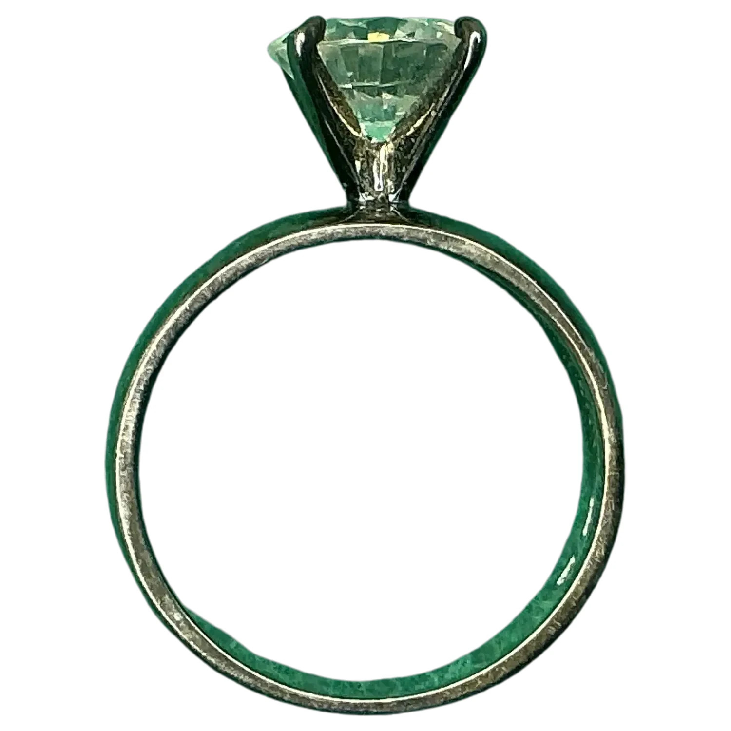Vintage Sterling Silver 1.5ct Simulated Diamond CZ Solitaire Ring – Size 5 (4.83