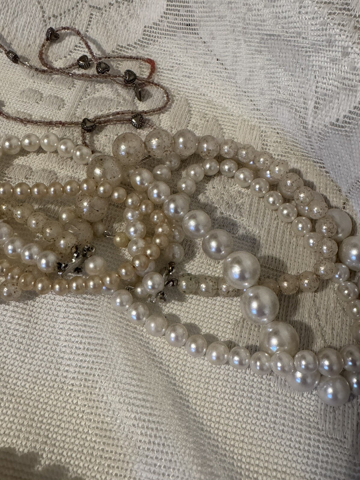 Vtg Junk Jewelry Lot- Most Wearable Beads, Shells, Different Beaded Materials