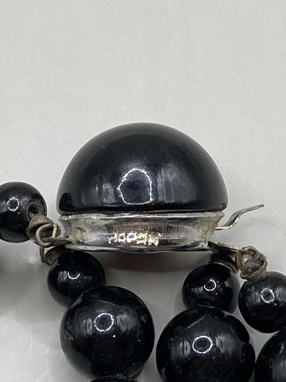 Vintage Classic Crystal Glass Faceted Bead 50/60s Necklace Black Japan