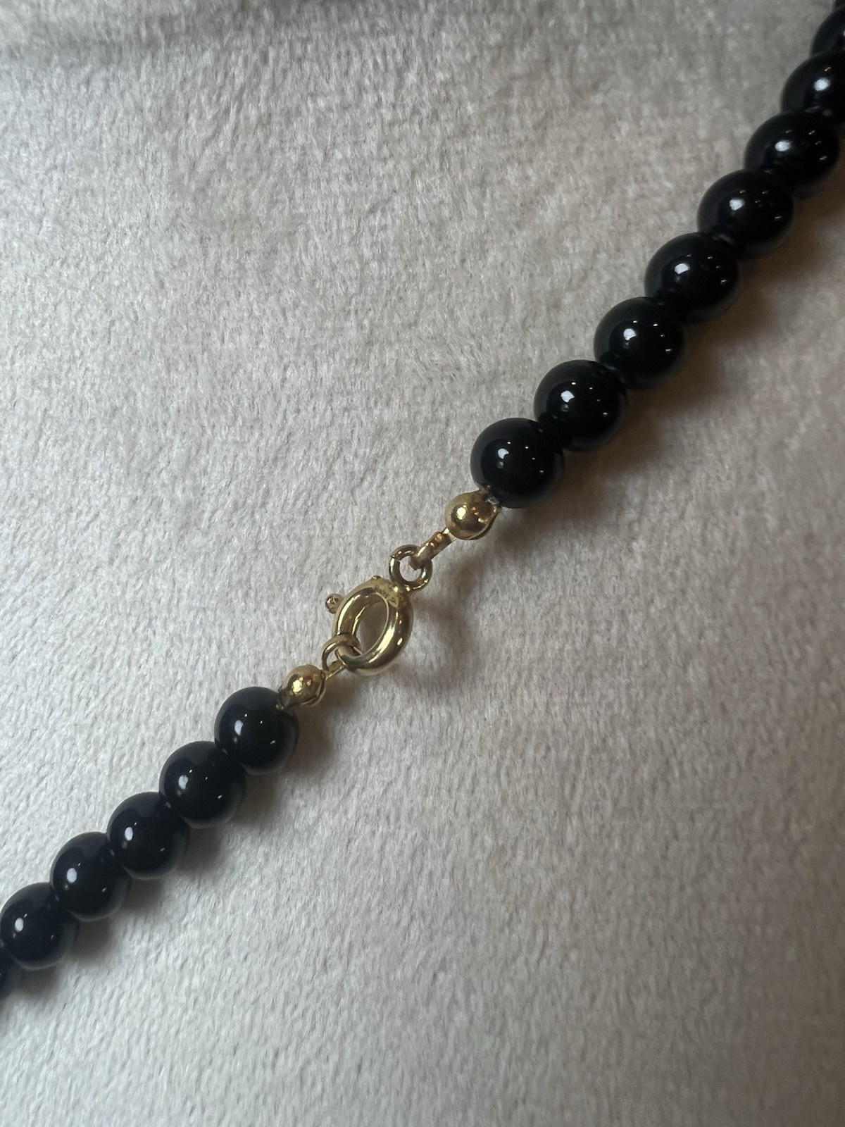 Vintage Black/clear Resin Beaded Necklace With Gold Accents. Grandmacore Boho