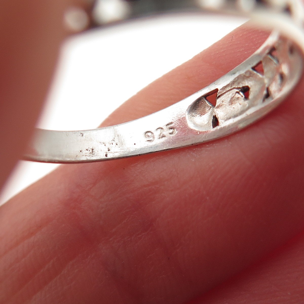 925 Sterling Silver Vintage Ornate Oxidized Band Ring Size 8.75