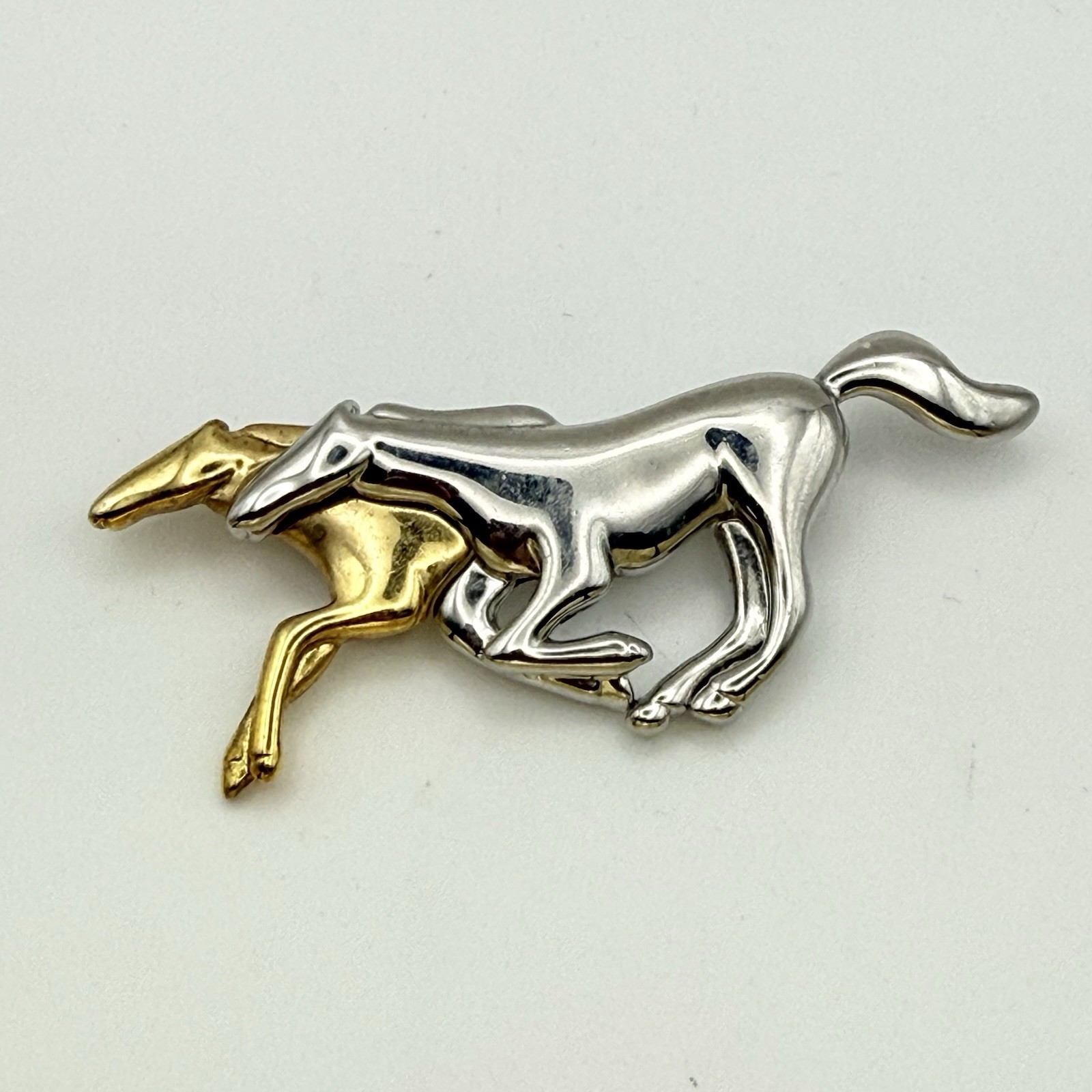 Liz Claiborne LC Running Horses Brooch Gold Silver Two Tone Horse 2.75″