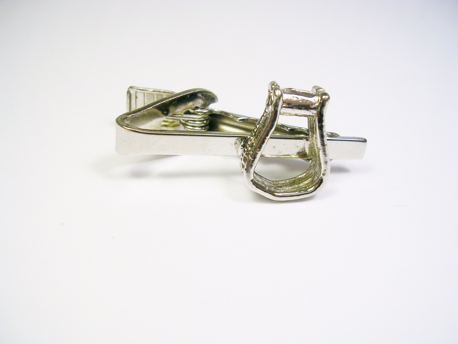 VINTAGE TIE CLIP STIRRUP FRONT HORSE RIDER GIFT TIE ACCESSORY FORMAL WEAR
