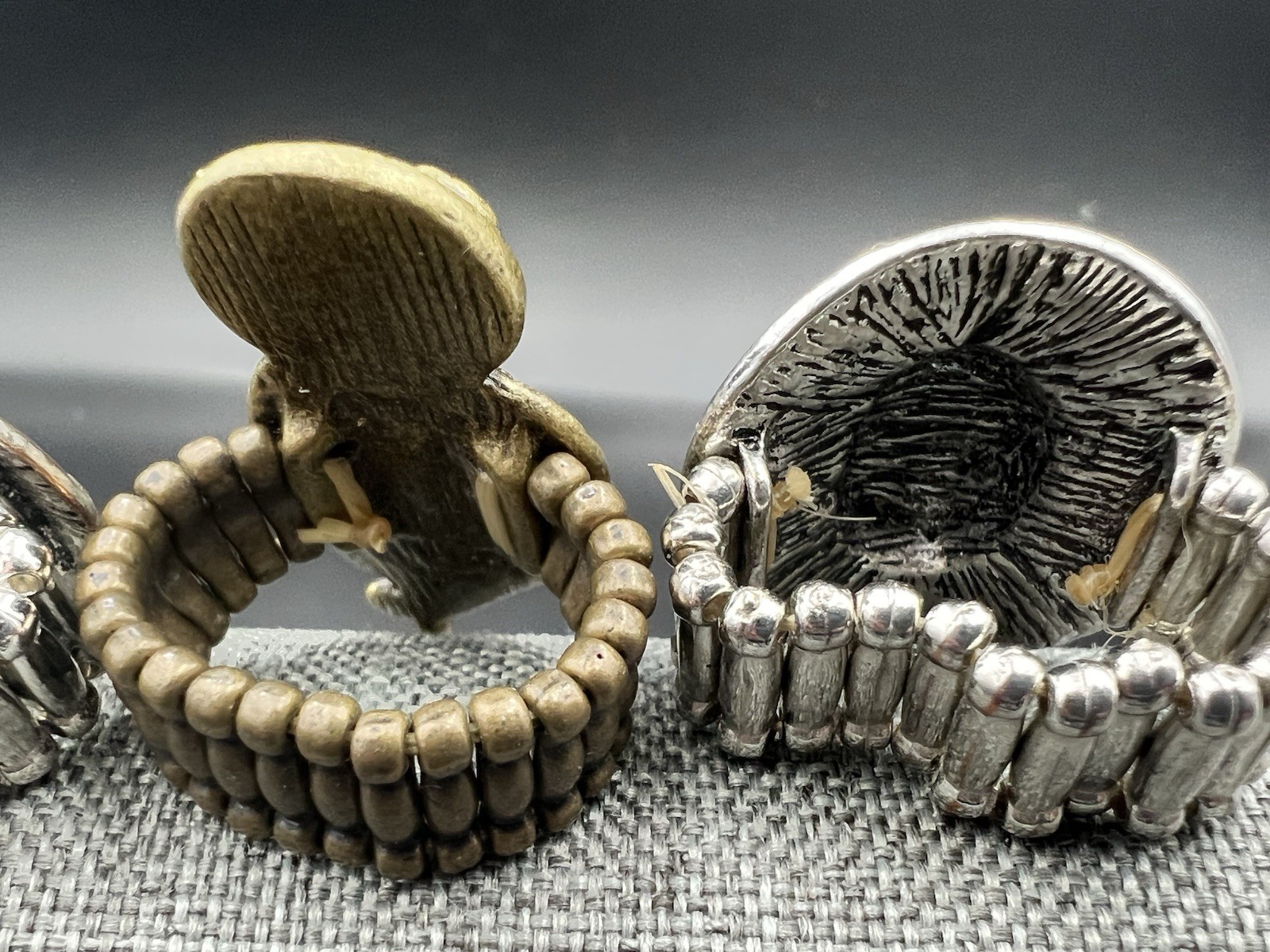 5 Vtg to Modern Silver Tone Stretch Band Ring Lot Southwestern Boho – One Size