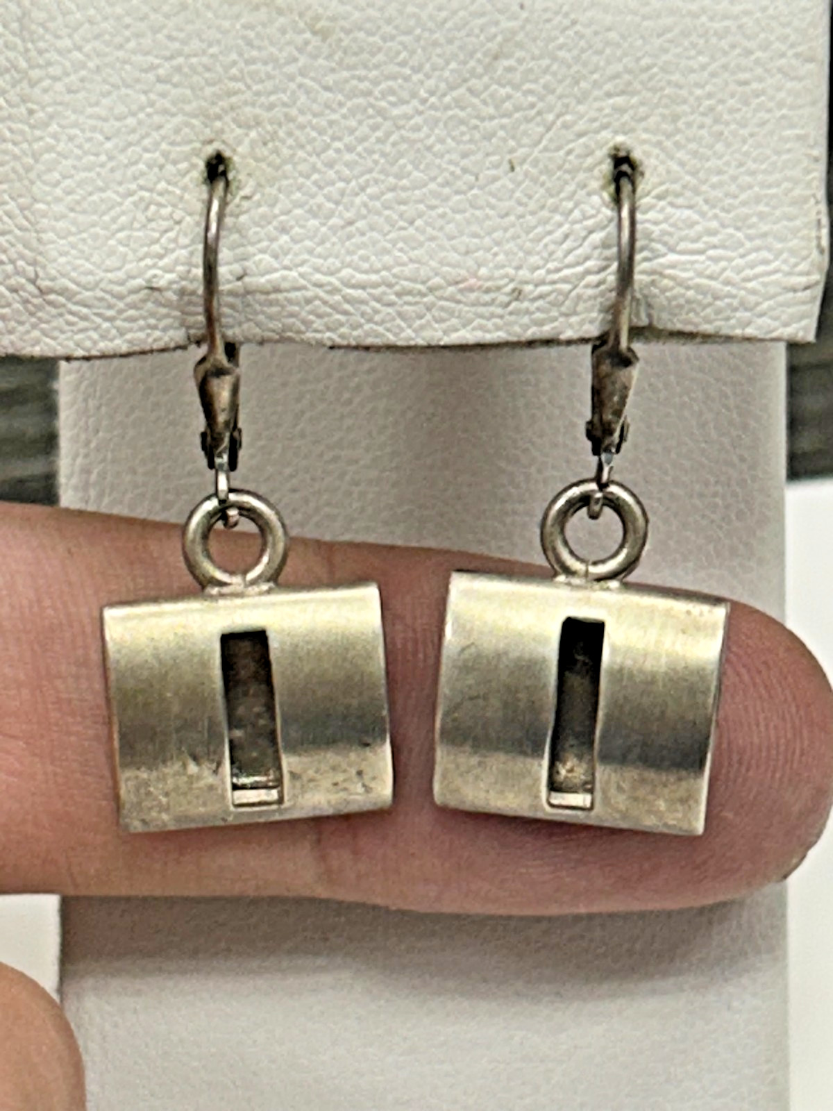 Vintage Modernist Signed Forbes 925 Sterling Silver Earrings