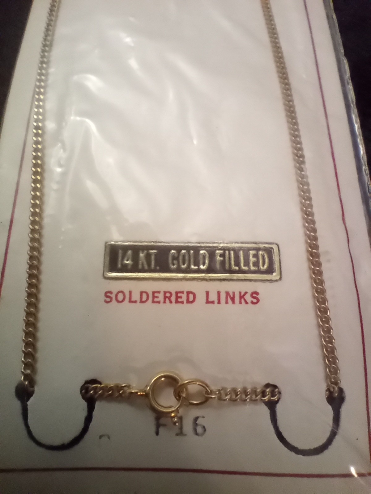 14k Gold Filled 16″ Necklace. Old in Original Packaging