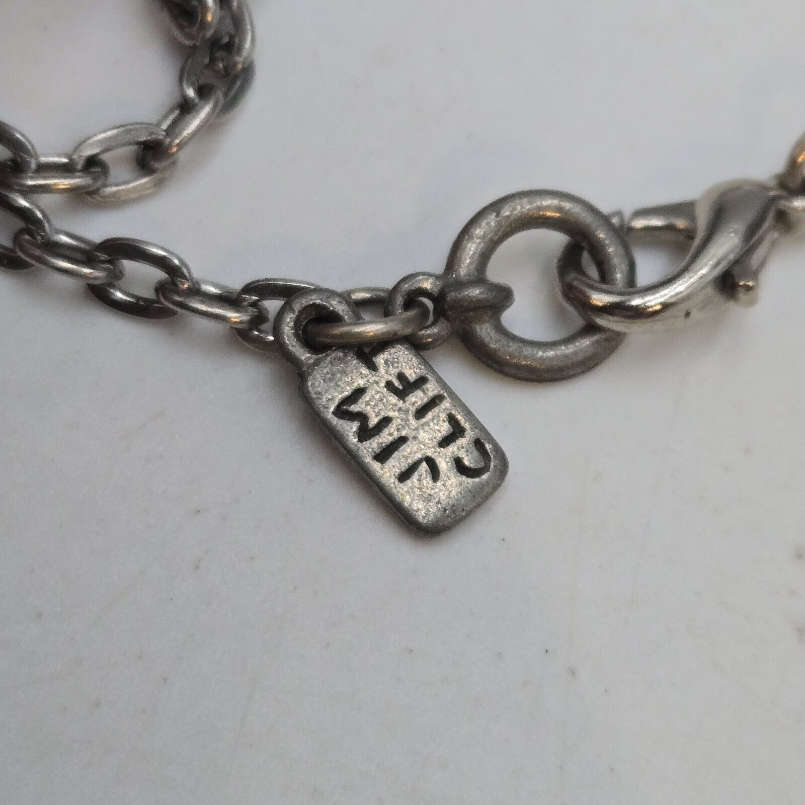 Vintage Jim Clift Pewter Charm Bracelet with gymnastics Theme 5 Charms