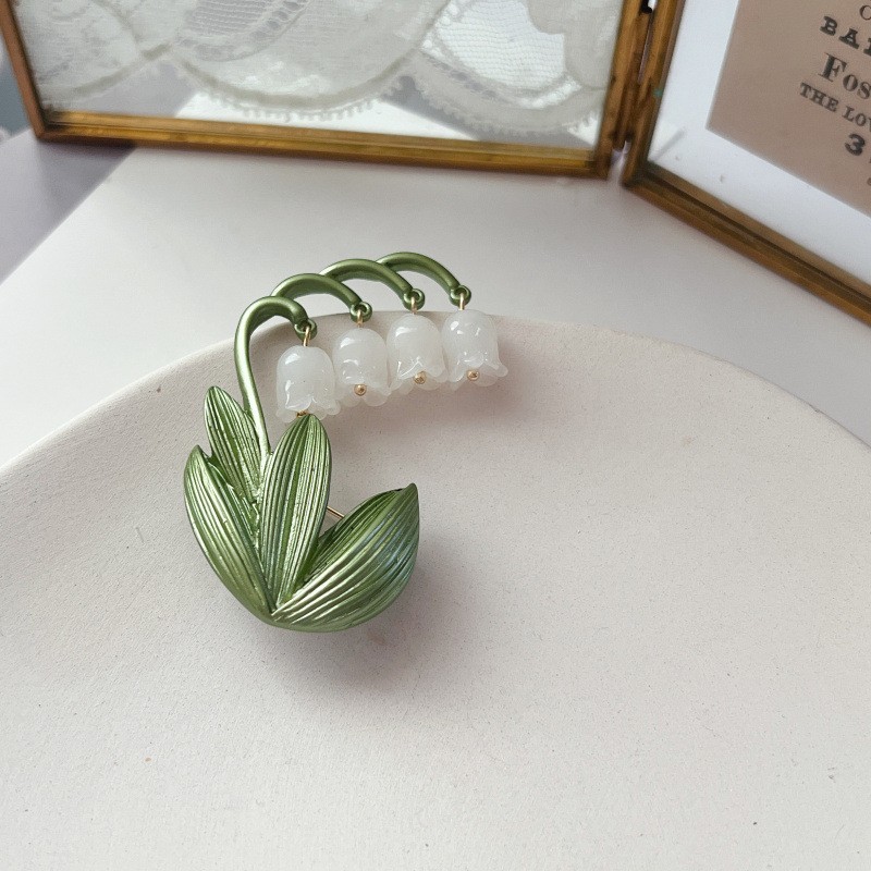 Lily Of The Valley Brooch Pin Vintage Movable Flower Brooch Pin Gift Idea