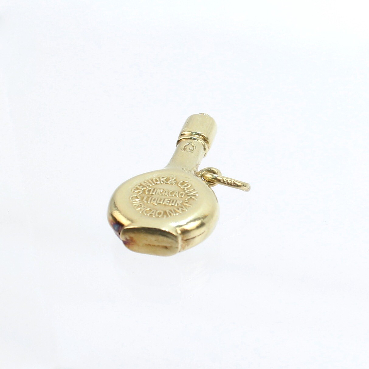 Vintage Enameled 18K Gold Charm of Curaçao Liqueur Bottle for a Bracelet – VR