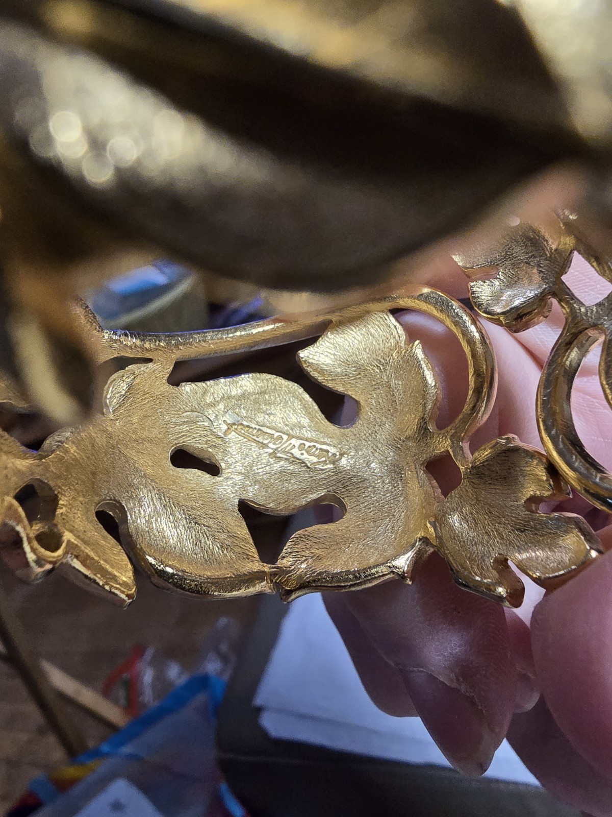 Trifani Gold Tone Hindged Cuff Bracelet Vintage