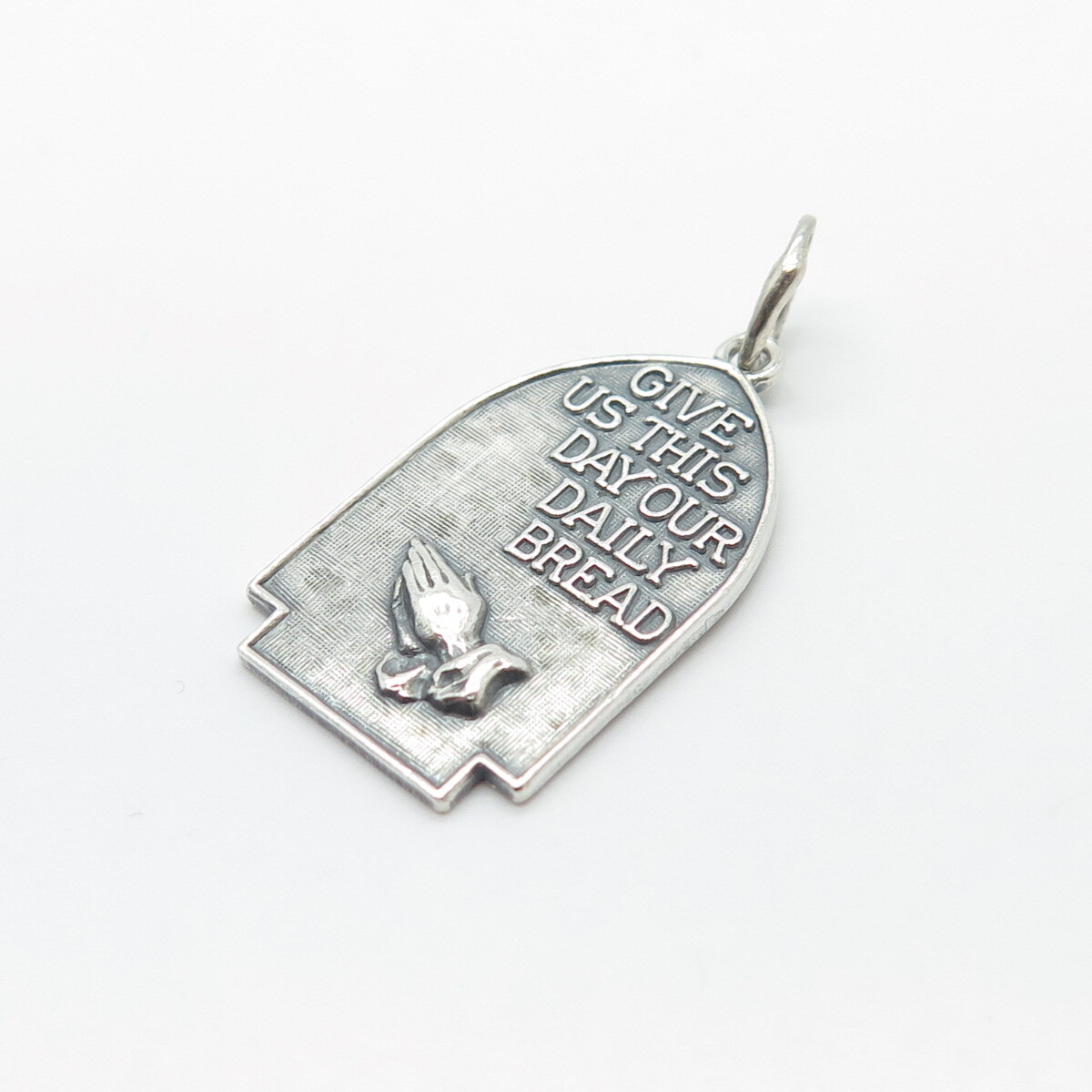 925 Sterling Silver Vintage Beau “Give Us This Day Our Daily Bread” Pendant