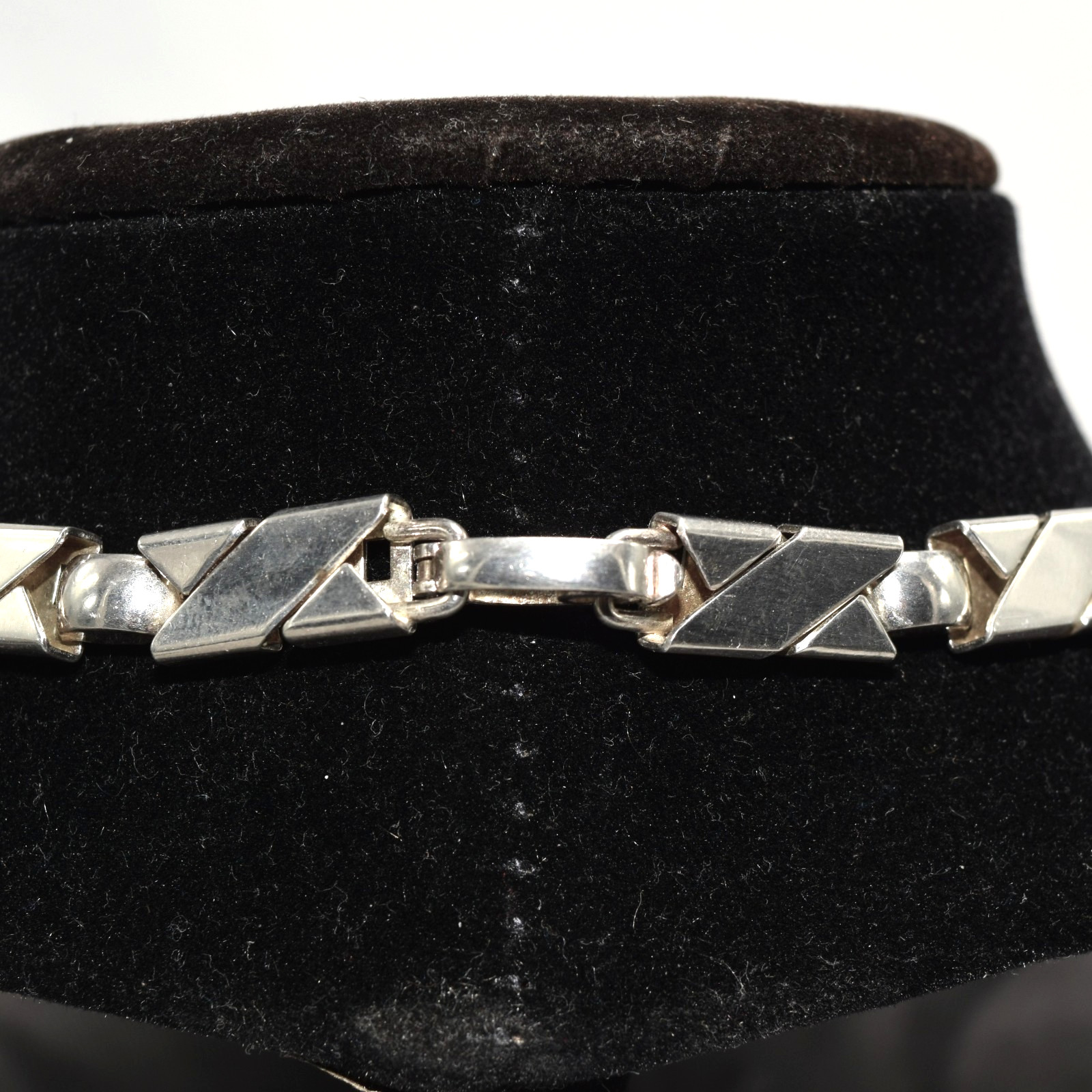 Rare 1971 Henkel Grossé Germany Sterling Silver Modernist Link Necklace-17”, 42g