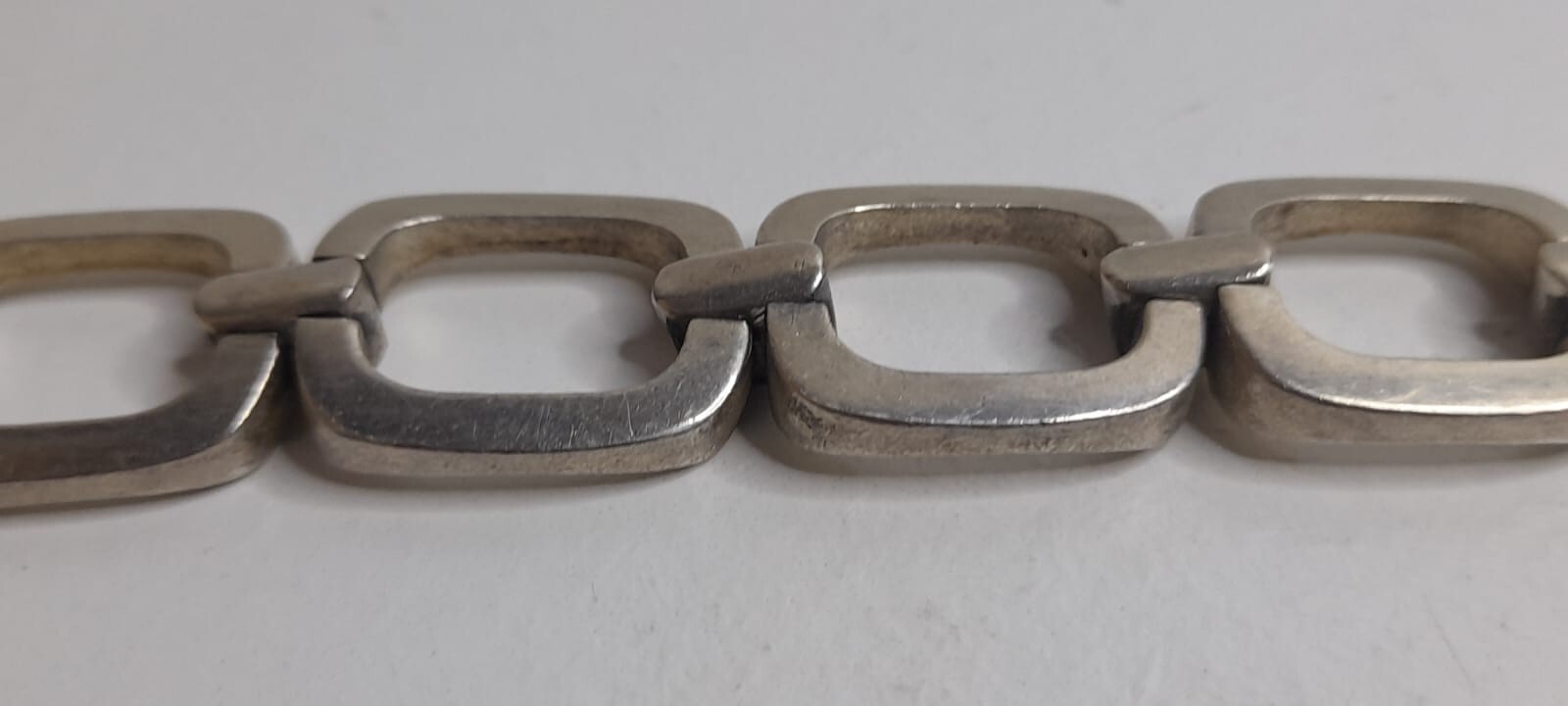 Beautiful vintage stamped silver 925 bracelet, solid last 64 grams square links