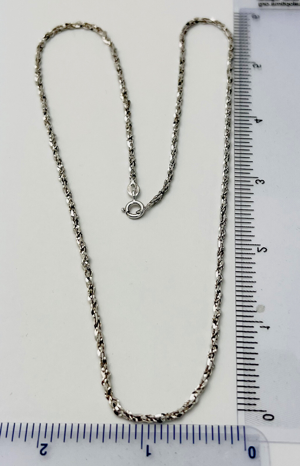 DaneCraft Tarnish Free 925 Italian Sterling Silver Twist Link Necklace 16”