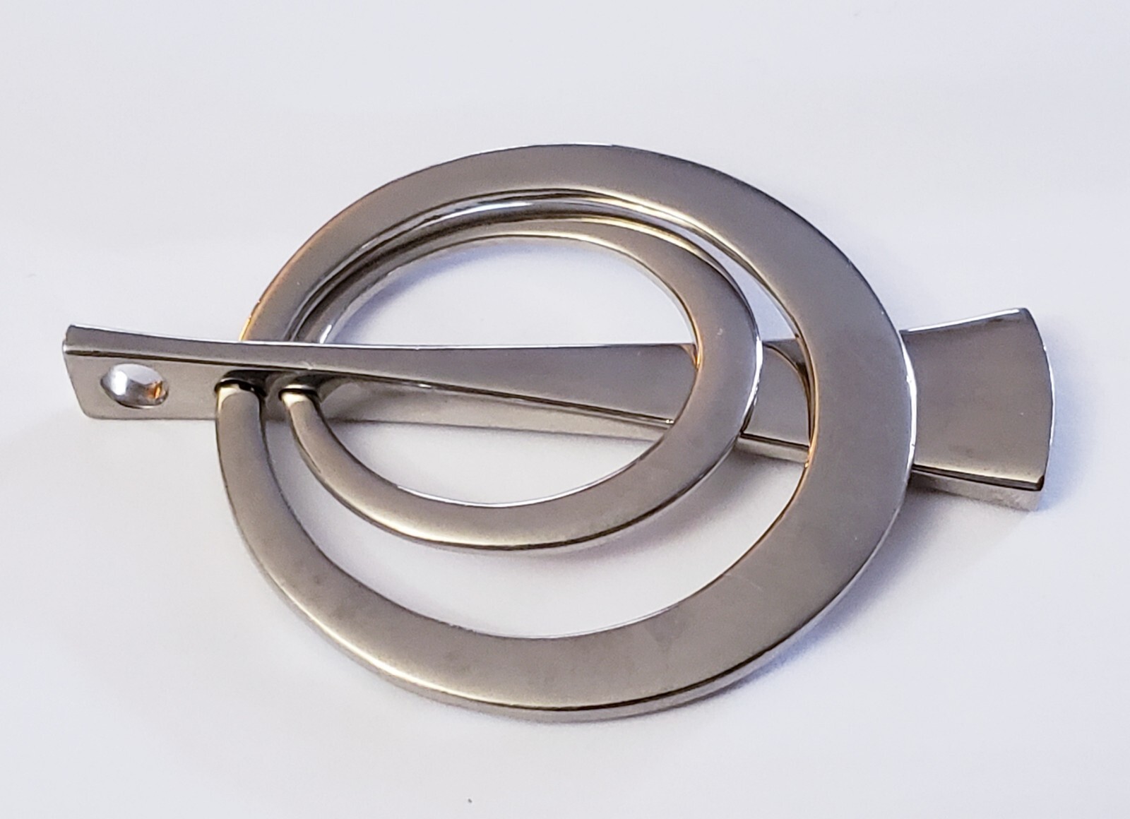 Vintage Modernist Abstract Silver Tone Moveable Large 2 1/2 Inch Pendant 32gms