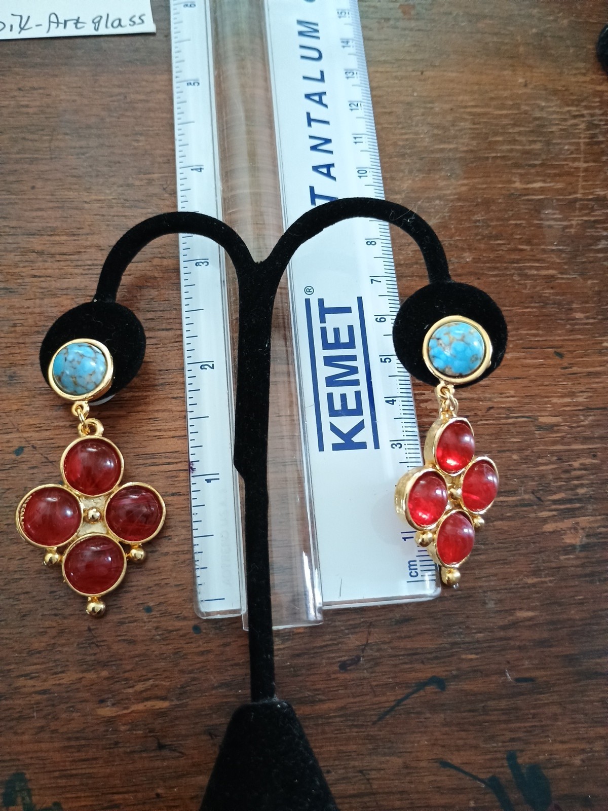 Haute Couture Designer Style Pierced Gripoix Art Glass Dandle Pierced Runway…