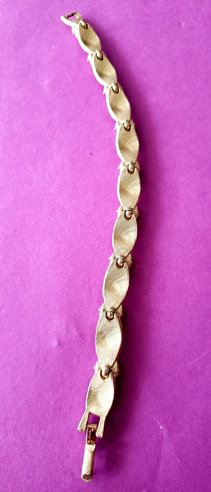 Vintage Crown Trifari Gold Plate Birthday Ribbon Bracelet