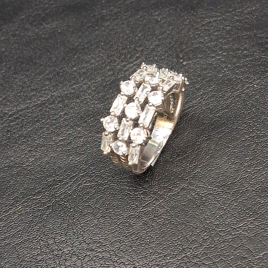 Vintage DBJ Cubic Zirconia Ring Silver Tone. 17.565