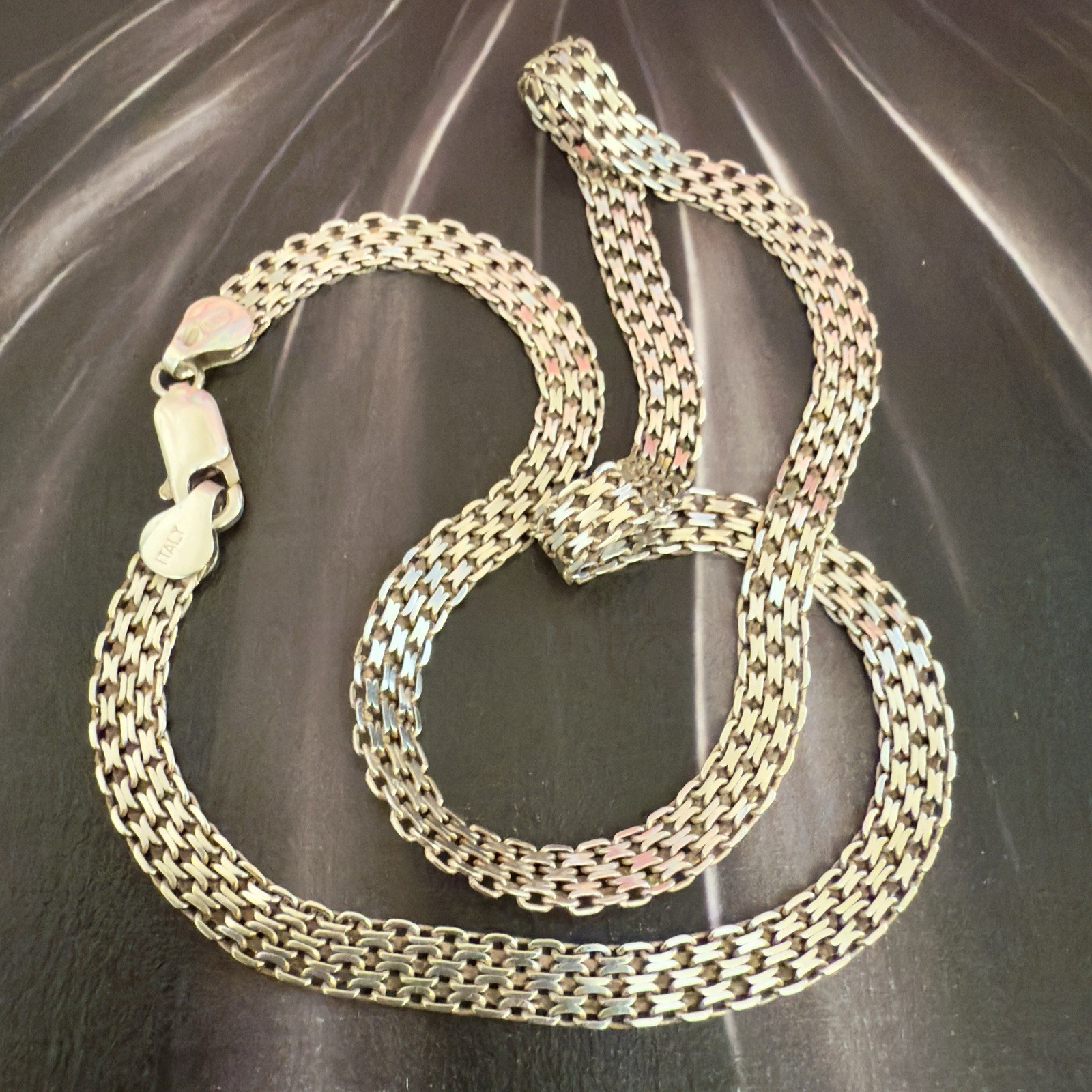 Stunning 925 Sterling Silver Italian Necklace – 18″ – 45cm – 12.3g #1799