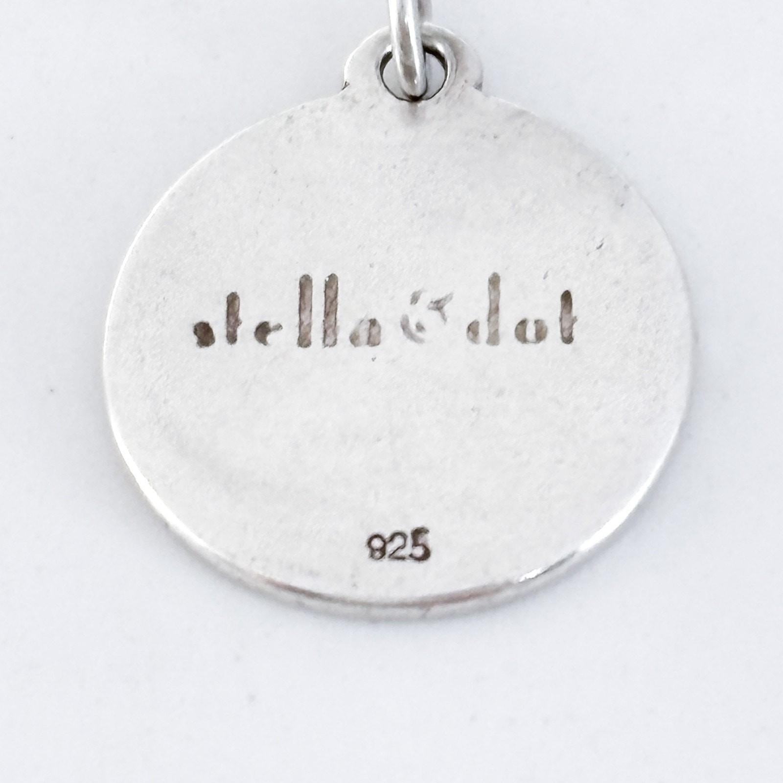 Vintage Stella & Dot Sterling Silver 925 Round Initial “B” Charm Pendant