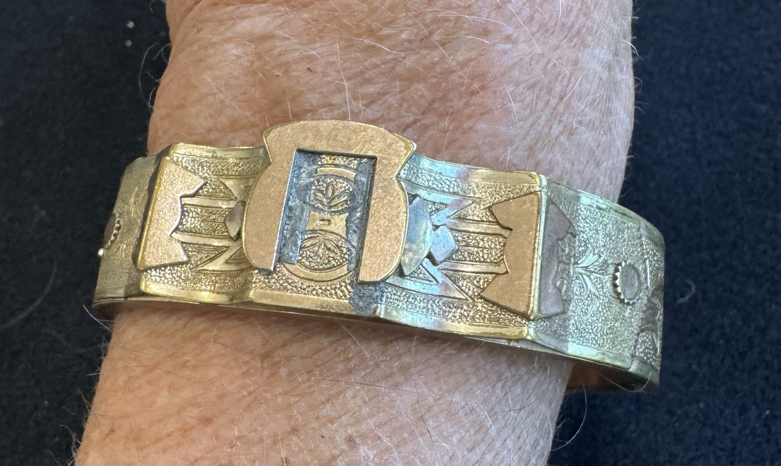 Antique Victorian Rose Gold Filled Buckle Bracelet