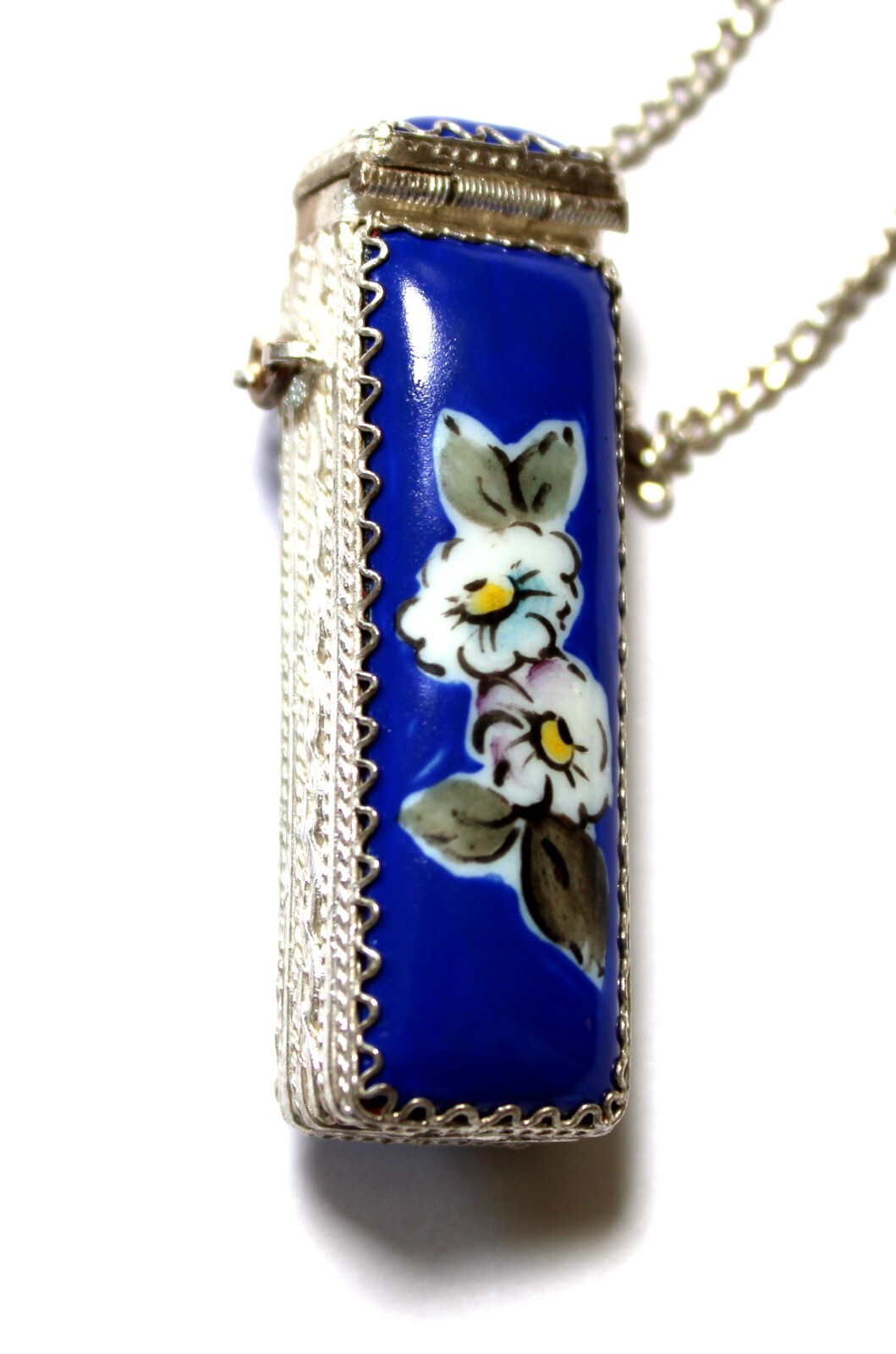 Vintage Enamel Hand Painted Russia Finift Jewelry Necklace-Locket 3 Variation#80