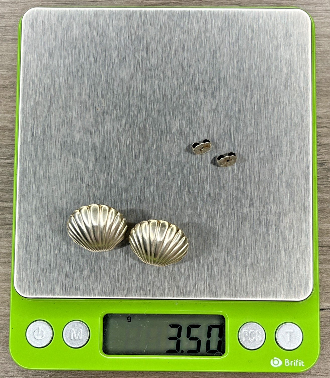 Vintage Sterling Silver 925 Puffed Figural 3D Seashell Shell Post Earrings 3.5g