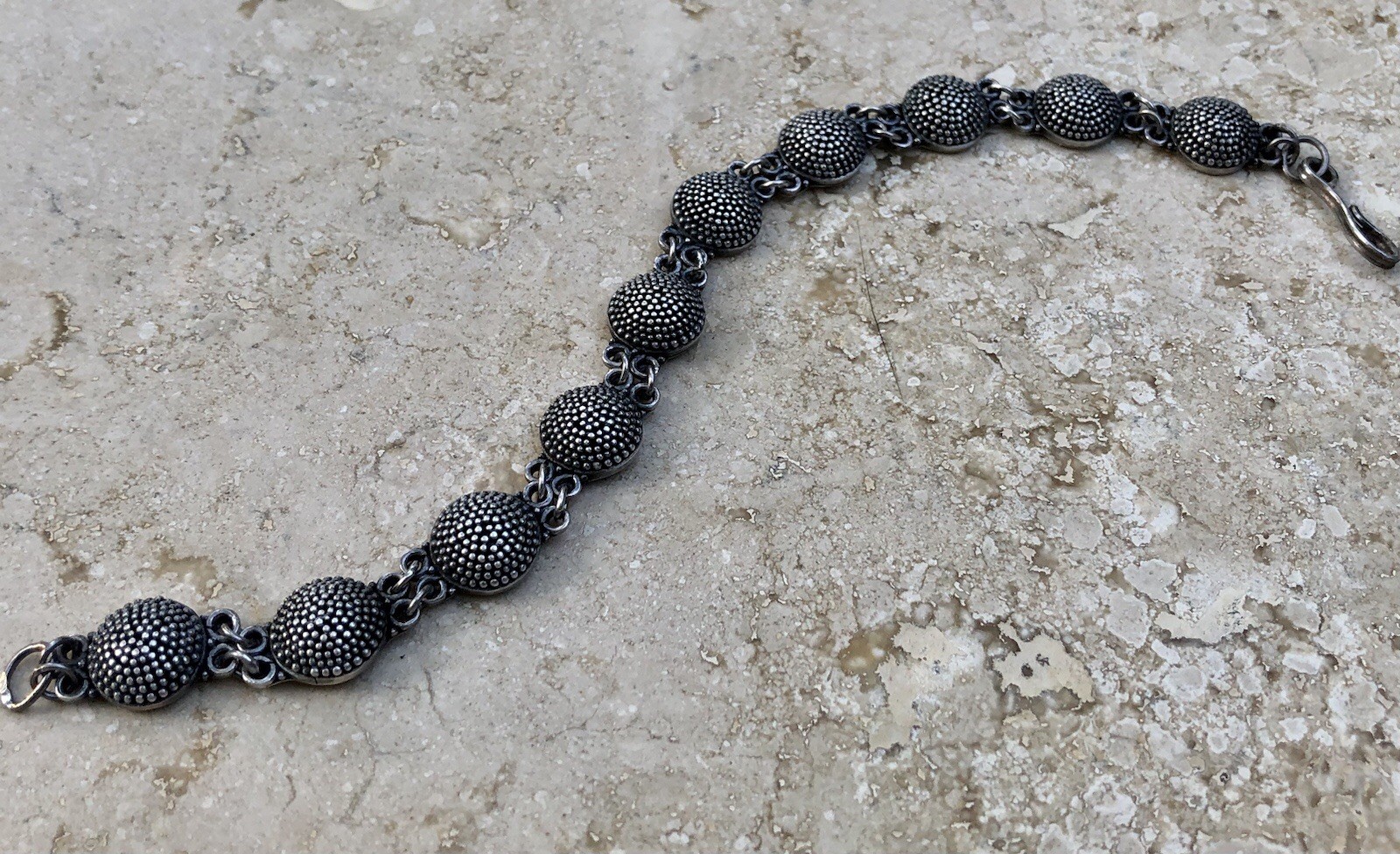 ✨🫧 VINTAGE .925 STERLING SILVER DOME BEAD BALL Link Bracelet | ESTATE Piece 🫧✨