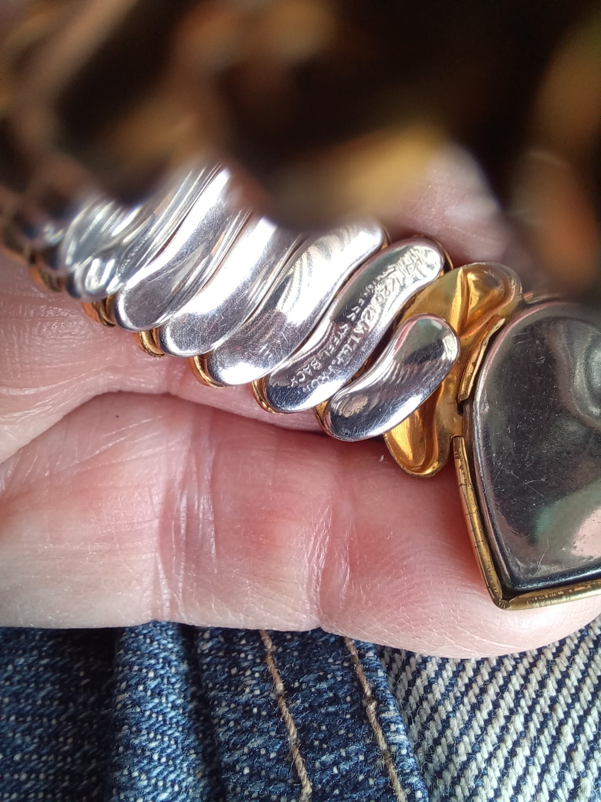 CHILD SIZE VINTAGE SWEETHEART 1/20 12K GOLD FILLED HEART EXPANSION BRACELET