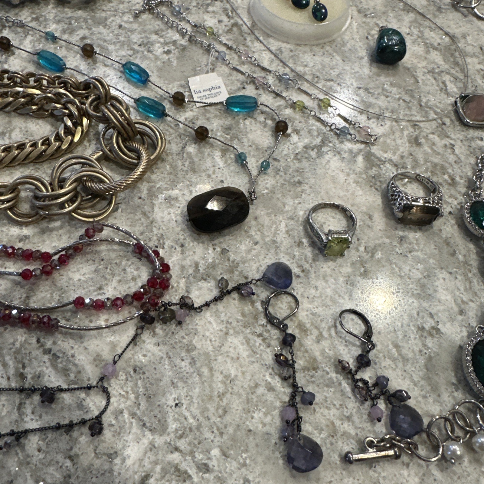 VTG TO NOW ESTATE JEWELRY LOT OF 40+ Pieces Lia Sophia Designer Gaudy Y2K