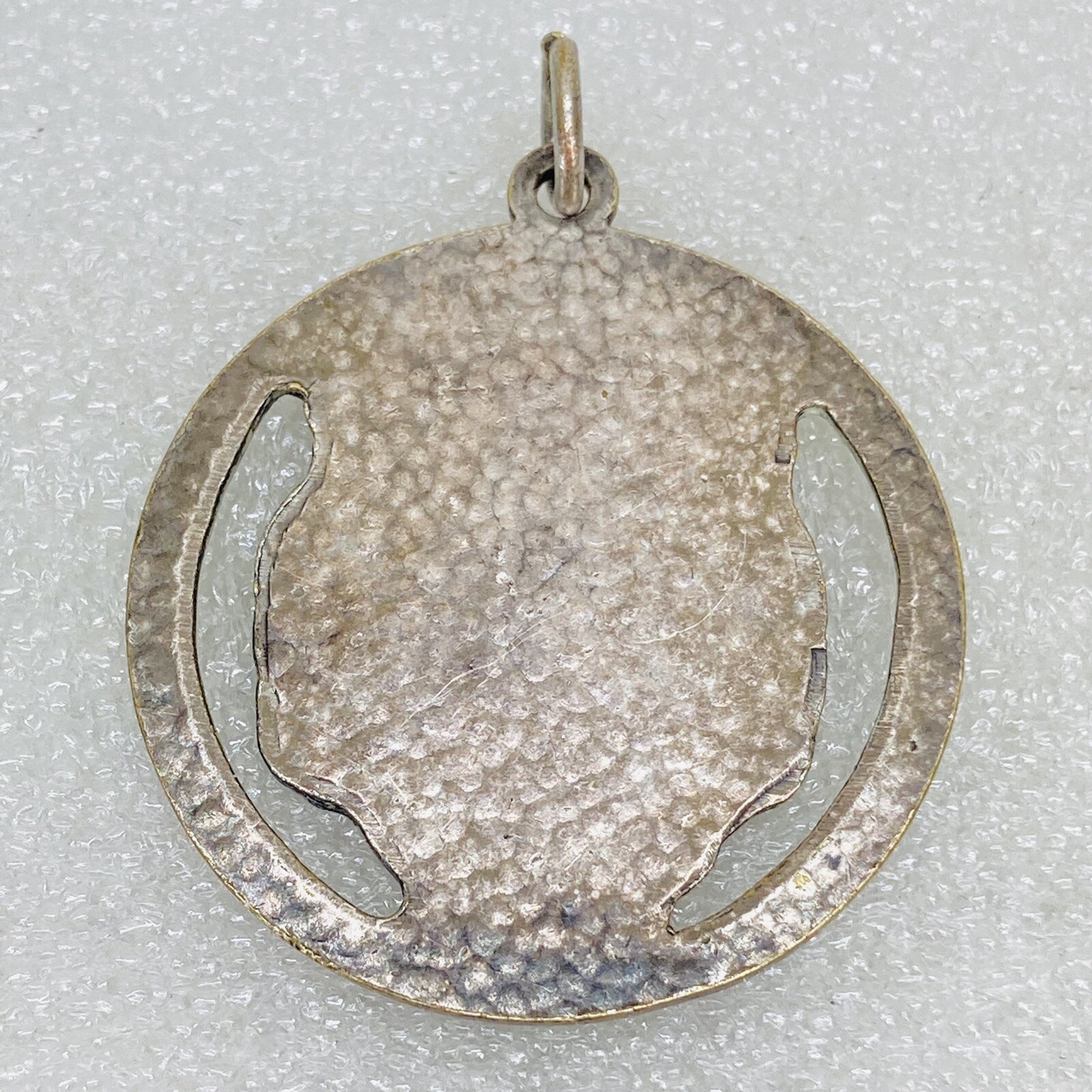 VTG‼ Silver Tone Metal Openwork Unengraved Round Pendant Charm • VGUC‼