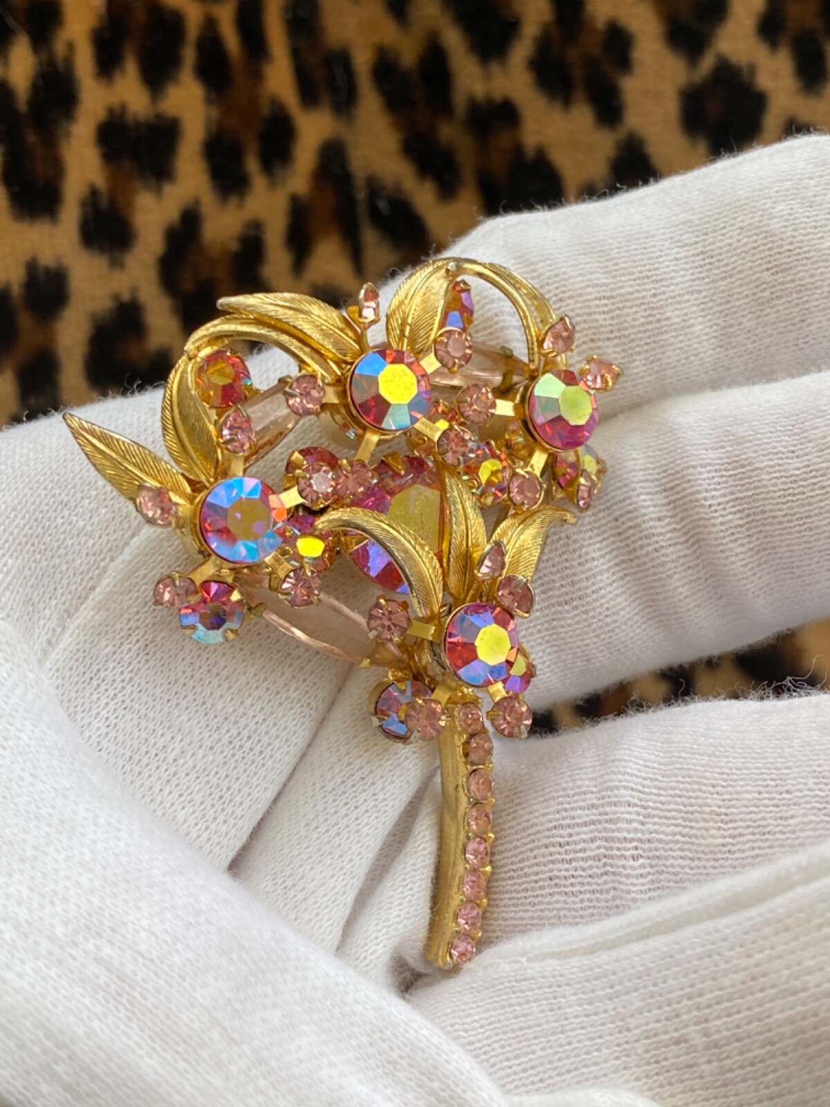 Vintage Juliana D&E Brooch Reference Book Piece 1964 60s MCM Pink Floral Spray