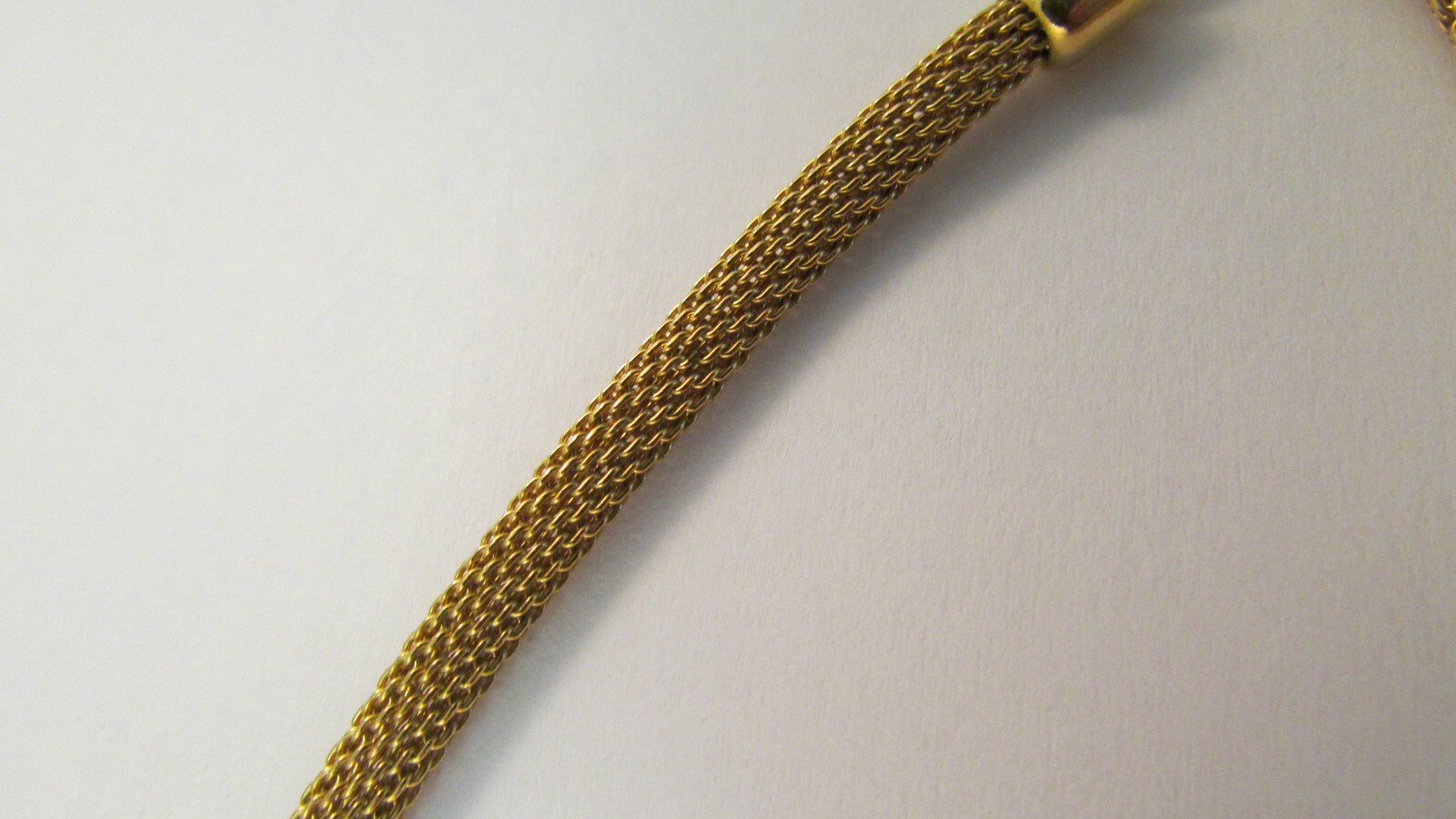 Vintage CROWN TRIFARI Gold Tone Mesh Rope Necklace Cream/Orange Beads READ