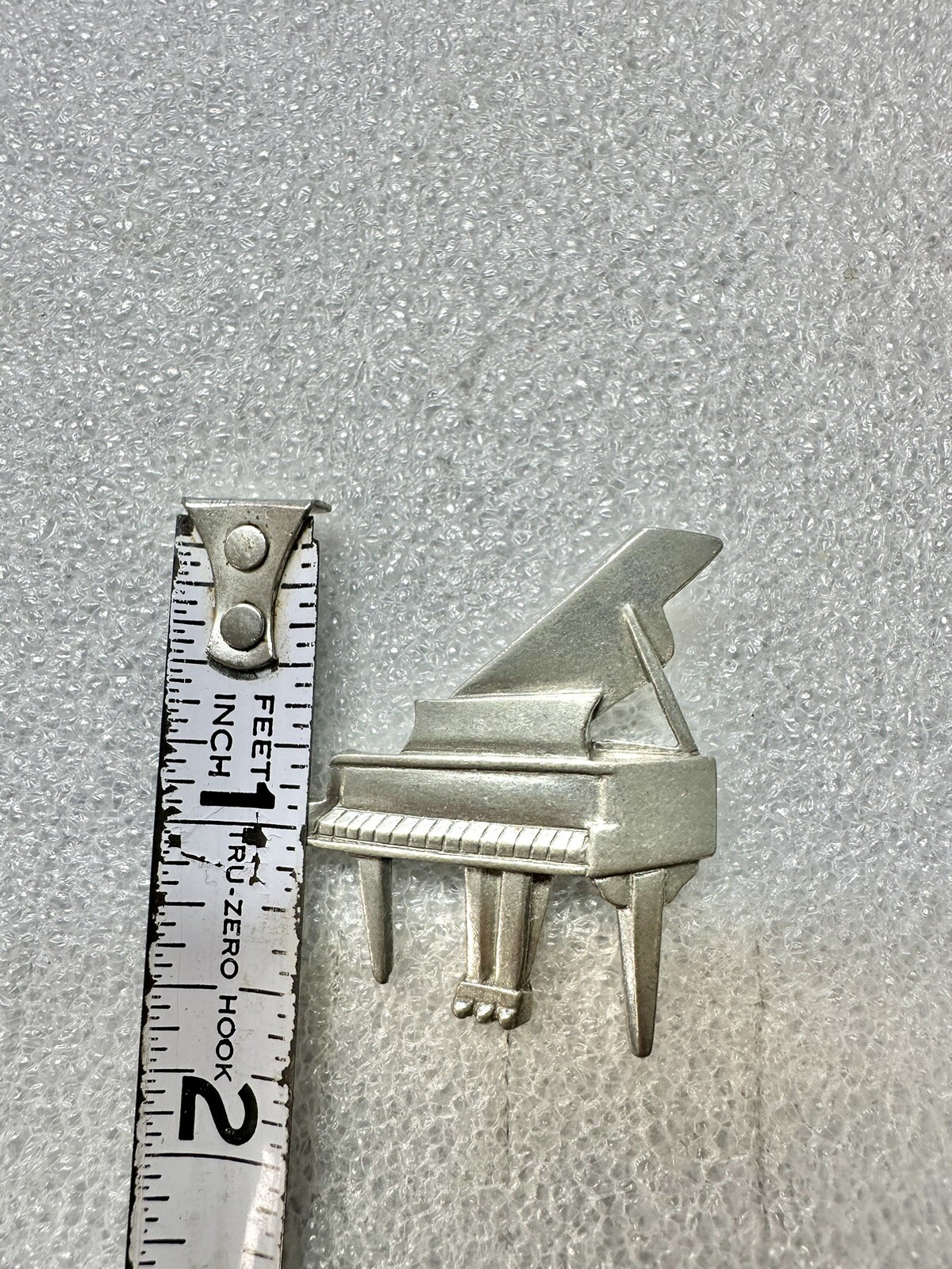 VTG Signed Jim Clift Pewter Grand Piano Brooch