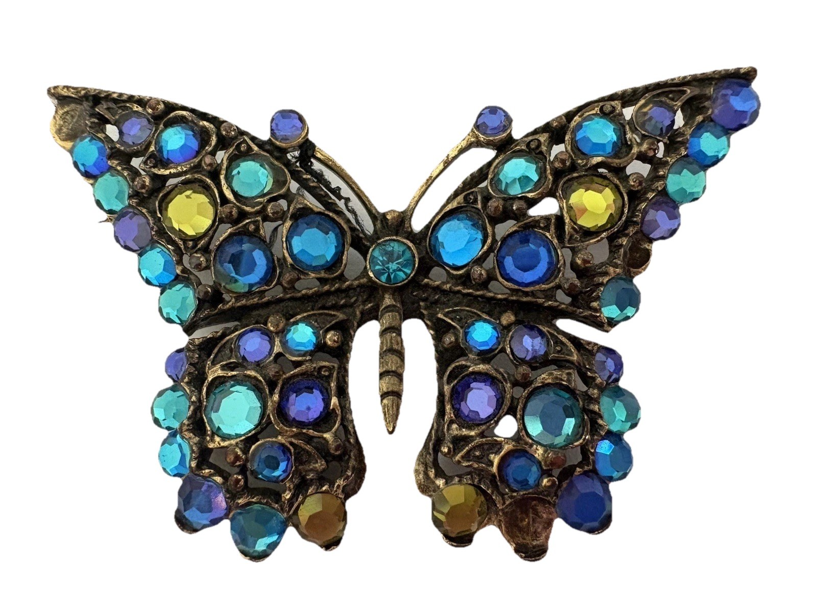 Chico’s Butterfly Pin/Brooch with Blue and Purple And Yellow Stones