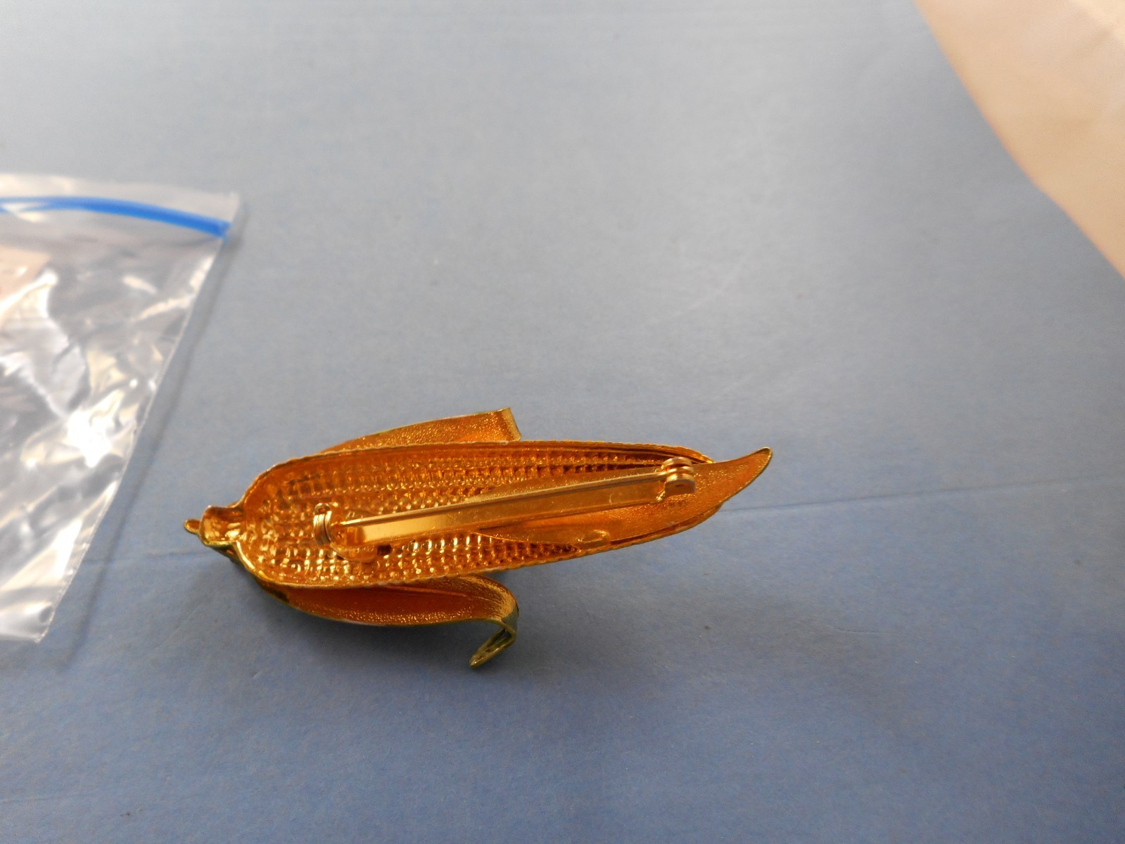 Vintage Original By Robert Enamel Corn Brooch 2.5” Faux Pearl
