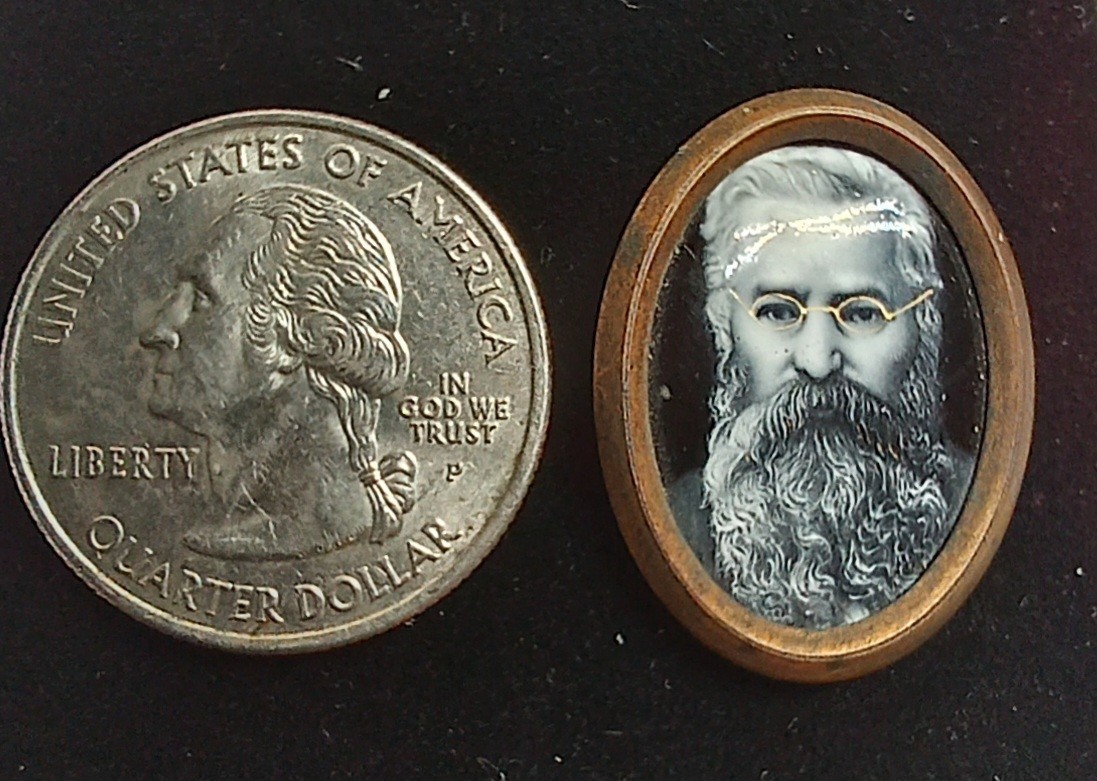 Early Original Amazing Enamel Art Portrait Medallion Brooch Pendant
