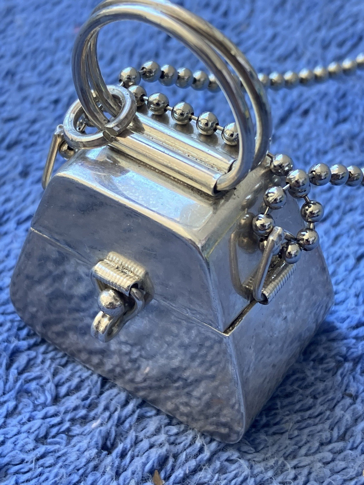 Vintage 996 Mexico Td- 116 Sterling Silver 925 Small Purse Pendant Necklace